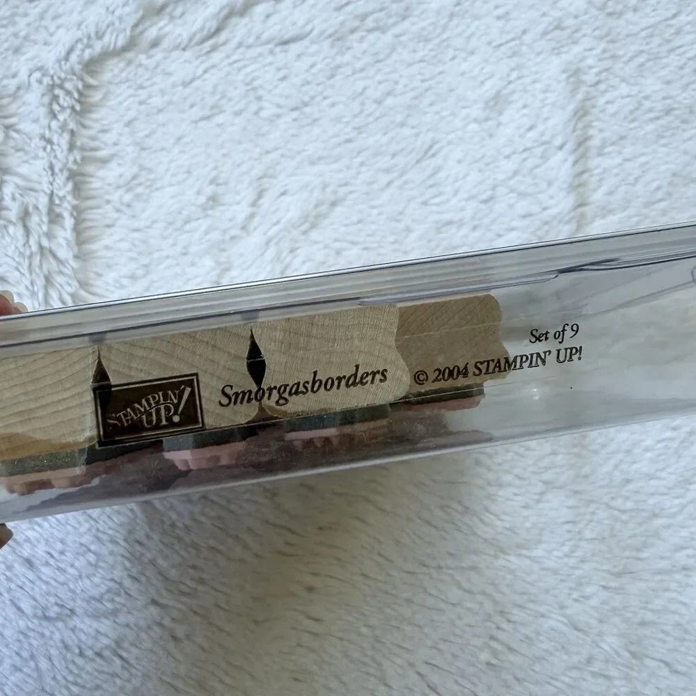 Stampin Up Smorgasborders Wood Mount Set Of 9 2004